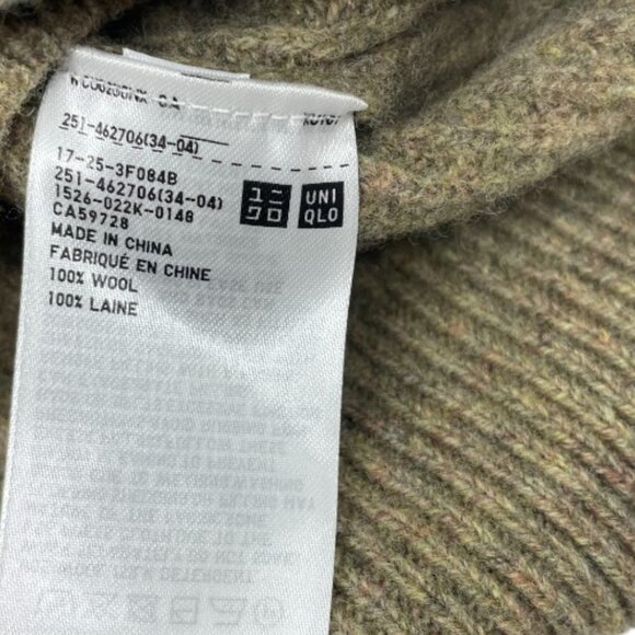 Uniqlo Premium Lambswool Volume Sweater Women's XS Khaki Long Sleeve - Picture 5 of 8